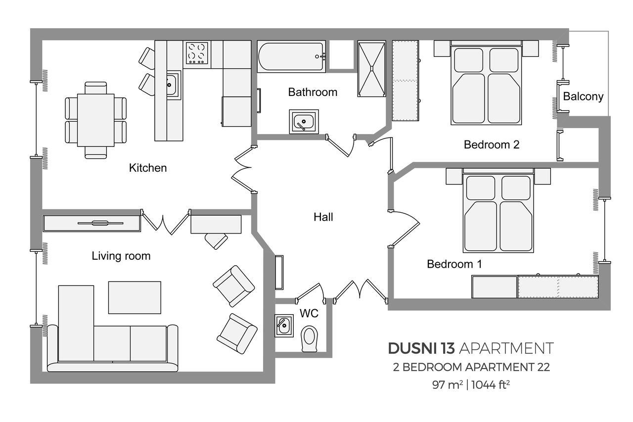 Spacious And Bright Dusni 13 Apartament *